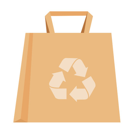 paper bag with recycle logoのイラスト素材