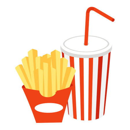 soft drink and french friesのイラスト素材