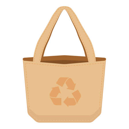 reusable cloth bag with recycle logoのイラスト素材