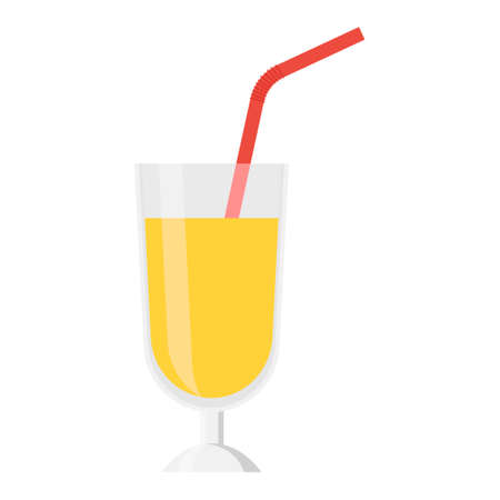 transparent glass cup and fruit orange juiceのイラスト素材