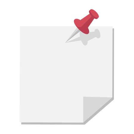 memo paper and thumbtack pushpinのイラスト素材