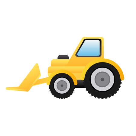 construction bulldozer cartoon vector illustration isolated objectのイラスト素材