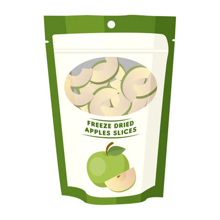 freeze dried apple slice package cartoon vector illustration isolated objectのイラスト素材