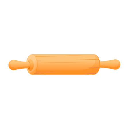 wooden rolling pin cartoon vector illustration isolated objectのイラスト素材