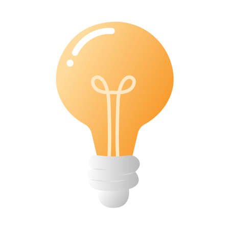 cartoon gradient light bulb vector isolated elementのイラスト素材