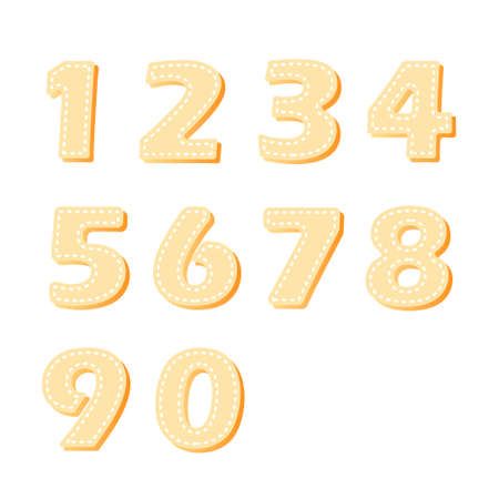 cartoon typographic design art number collectionのイラスト素材