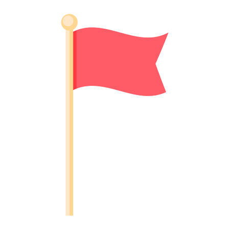 Cartoon red flag vector isolated object illustrationのイラスト素材