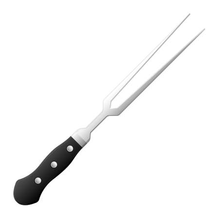 Cartoon kitchenware cultery carving fork gray gradient colorのイラスト素材