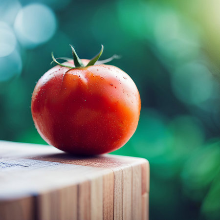 Close up of a fresh tomato , created with generative AI technologyの素材