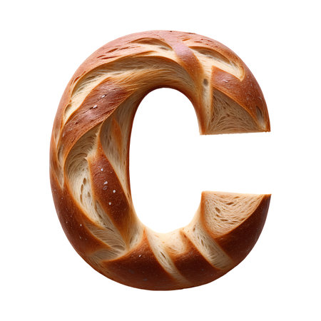 Bread typography text design uppercase alphabet Cの素材
