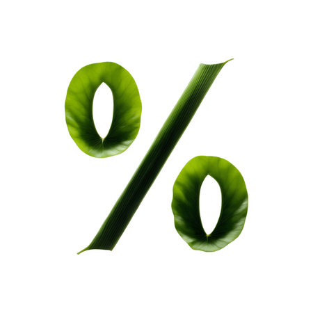 Green leaf typography text design pecent signの素材