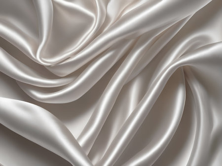 White satin silk soft fluttering fabric backgroundの素材