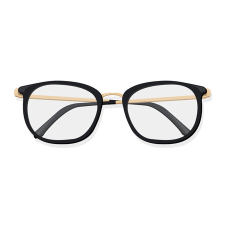 Black frame glassese cartoon illustration