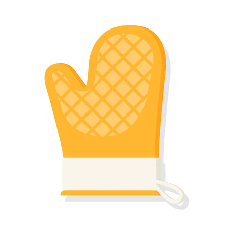 Yellow oven mitt cartoon illustrationのイラスト素材