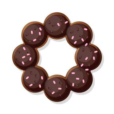 Dessert chocolate glazed donut cartoon illustrationのイラスト素材