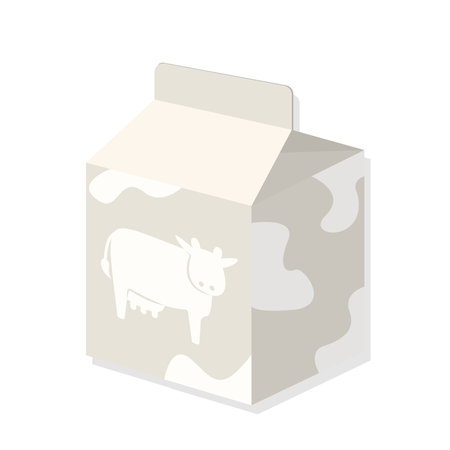 Milk paper bottle cartoon illustrationのイラスト素材