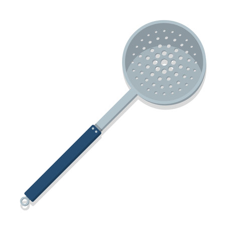 Kitchen utensil soup ladle with holes cartoon illustrationのイラスト素材