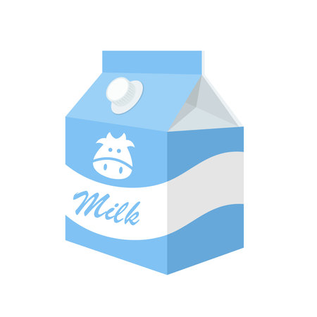 Cartoon milk paper container cartoon vector isolated illustrationのイラスト素材