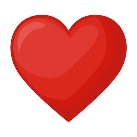 Glossy Red Heart Symbol Illustration Vector Illustration Imageのイラスト素材