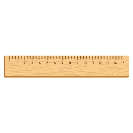 Wooden Ruler with Centimeter Markings Vector Illustration Imageのイラスト素材