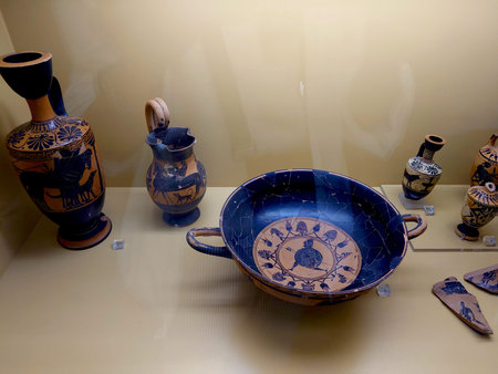 Ancient Greek Pottery Display, Athens Greece