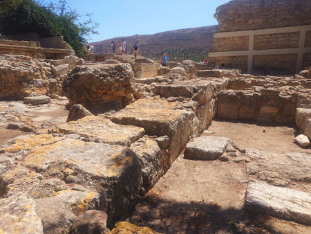 Knossos Palace Ruins of Minoan Civilization in Crete Greeceの写真素材