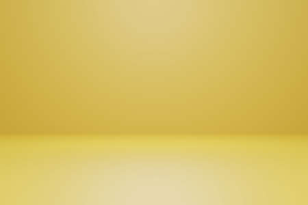 Abstract yellow background with gradients in empty studio room.yellow wall background.の写真素材