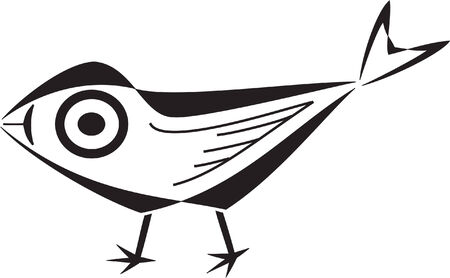 Stylized bird silhouette in black (vector)のイラスト素材