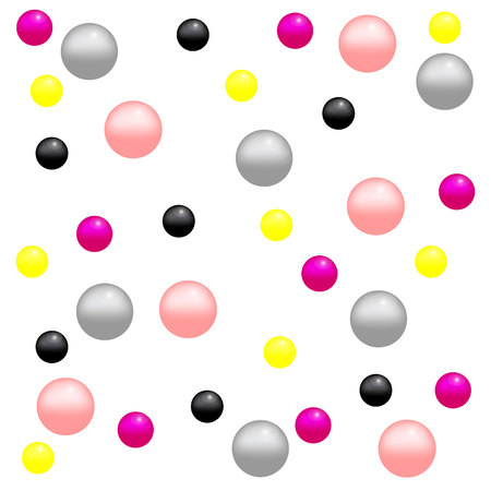 colored beads on a white backgroundのイラスト素材