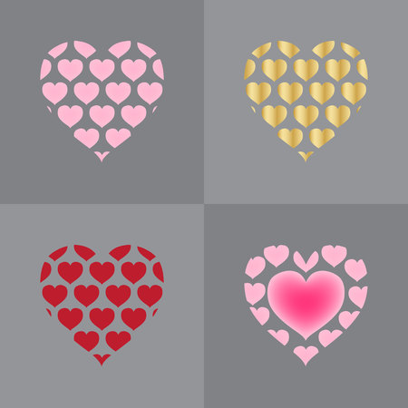 abstract hearts on a gray background to Valentine's Dayのイラスト素材