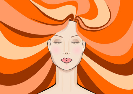 Face of a beautiful red-haired womanのイラスト素材