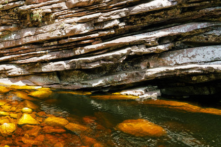The texture of the rocks in layersの写真素材
