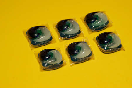 Gel capsules for washing in the washing machine.の写真素材
