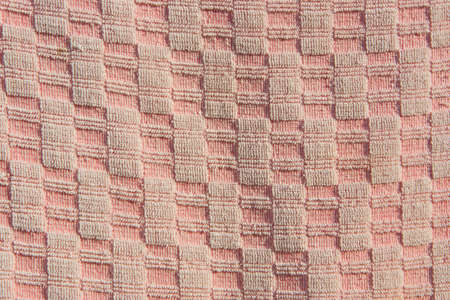 Abstract pink pastel towel with a pattern of squaresの写真素材