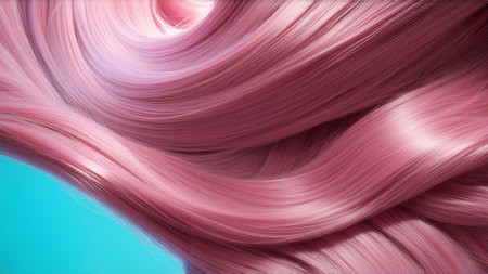 closeup of pink hair as abstract background, beauty and fashion conceptの素材