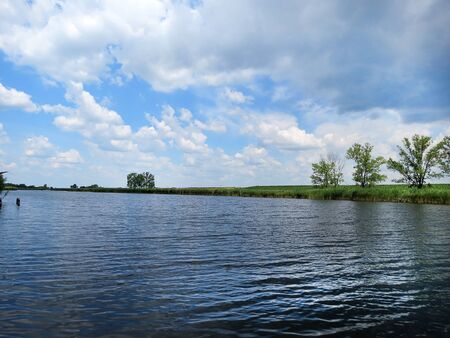 River and cloudsの写真素材