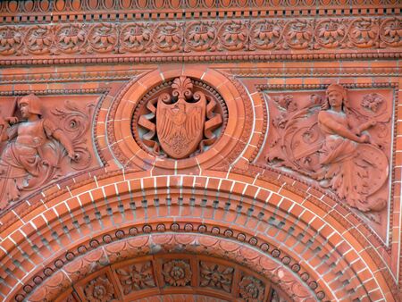 Sculpture on buildingの写真素材