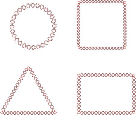 Set of Simple Abstract Geometric Frames on the White Backgroundのイラスト素材