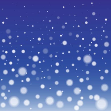 Winter Snowfall Background with Round Fluffy Snowflakesのイラスト素材