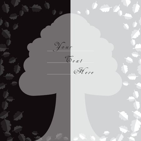 Oak Tree Style Background for Cards  with Space in the Centerのイラスト素材