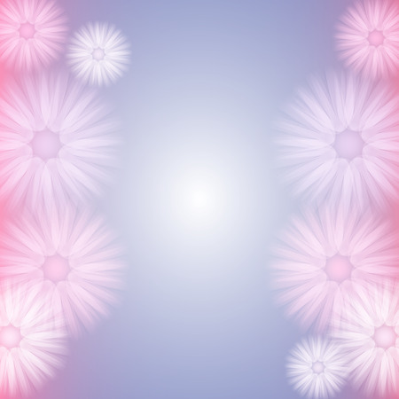 Feminine Background with Abstract  Tutu Like Flowers in Pastel Colorsのイラスト素材
