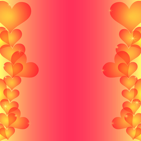 Bright Valentine Day Framing with Semitransparent Airy Hearts.のイラスト素材