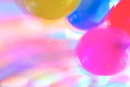 Background with Blurred Disco Highlights and Air Baloons