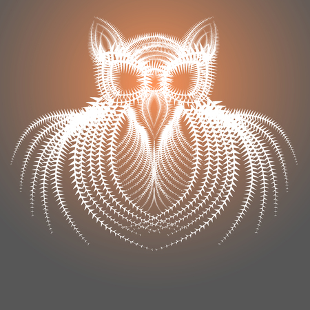 Abstract Spiky Drawing of the Owl  Bird.Vector EPS 10.のイラスト素材