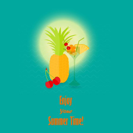 Summer Vacation Image with the Letteringのイラスト素材