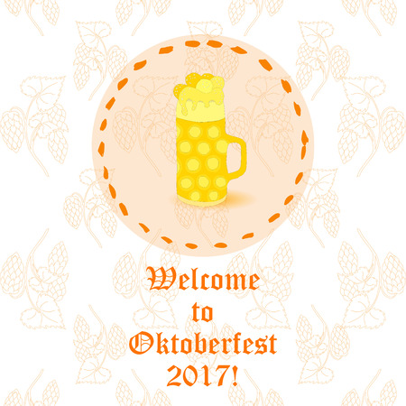 Oktoberfest Beer Mug with Foamのイラスト素材