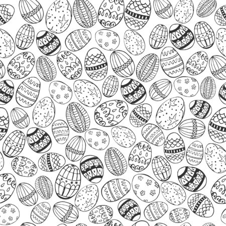 White and black eggs seamless patternのイラスト素材