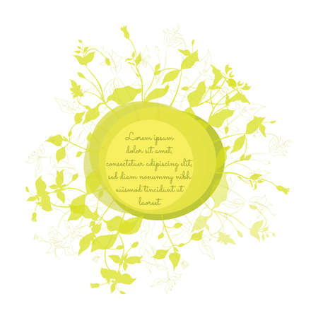 Chickweed Herb Arranged Around Shape as an Emblemのイラスト素材