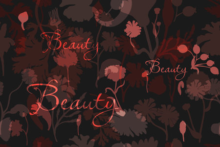 Seamless pattern with hand drawn garden flowersのイラスト素材