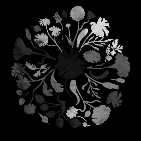 Colorful and lively composition with the flowersのイラスト素材